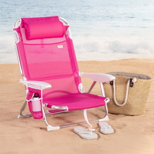 Cadeira de praia dobrável fúcsia Aktive | Distria