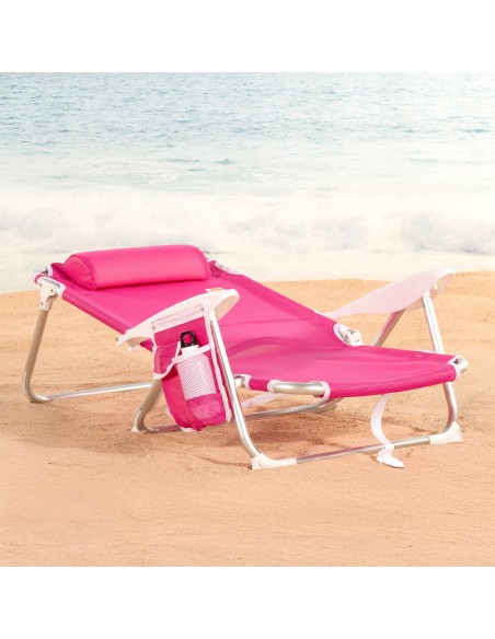 Cadeira de praia dobrável fúcsia Aktive | Distria