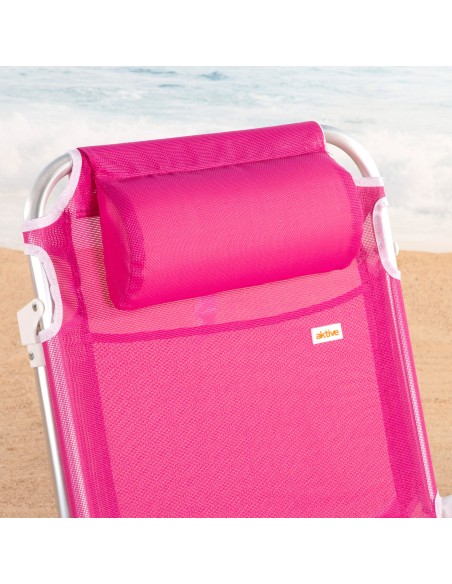 Cadeira de praia dobrável fúcsia Aktive | Distria