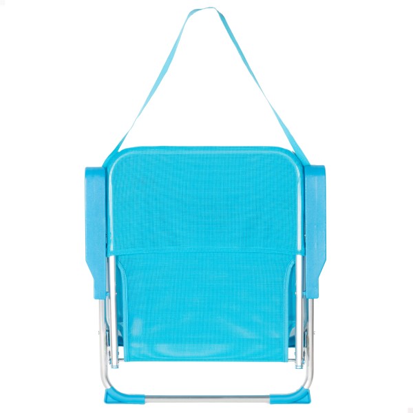 Cadeira de praia dobrável azul 44x40x72 cm | Distria