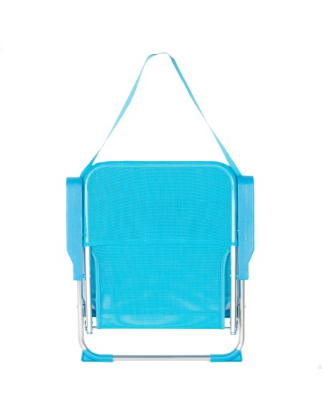 Cadeira de praia dobrável azul 44x40x72 cm | Distria