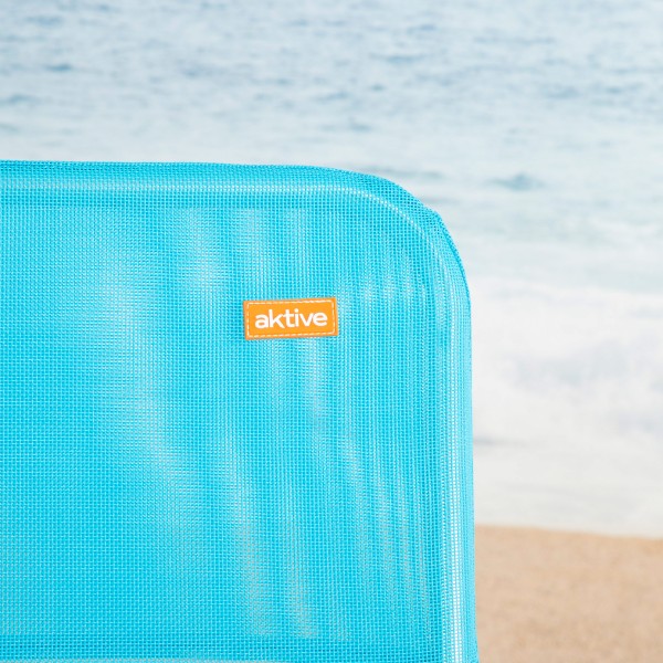 Cadeira de praia dobrável azul 44x40x72 cm | Distria