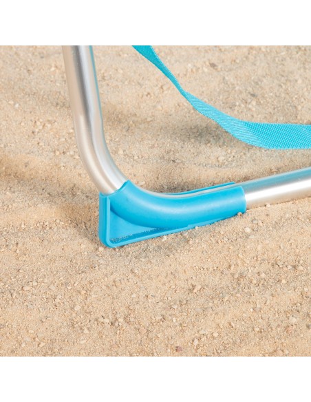 Cadeira de praia dobrável azul 44x40x72 cm | Distria