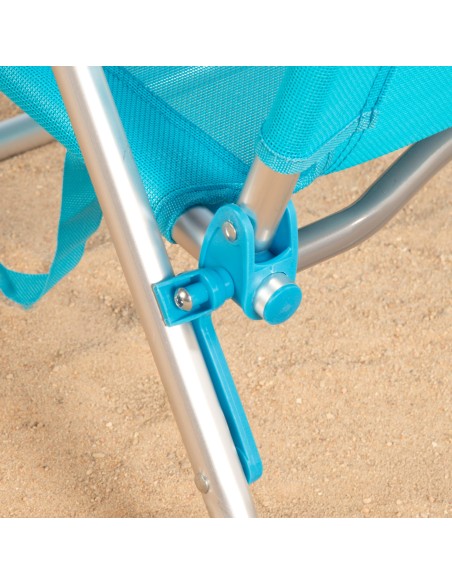 Cadeira de praia dobrável azul 5 posições Aktive | Distria
