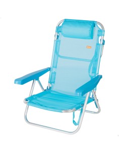 Cadeira de praia dobrável azul 5 posições Aktive | Distria