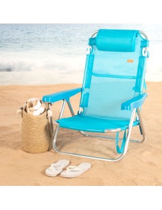 Cadeira de praia dobrável azul 5 posições Aktive | Distria 2