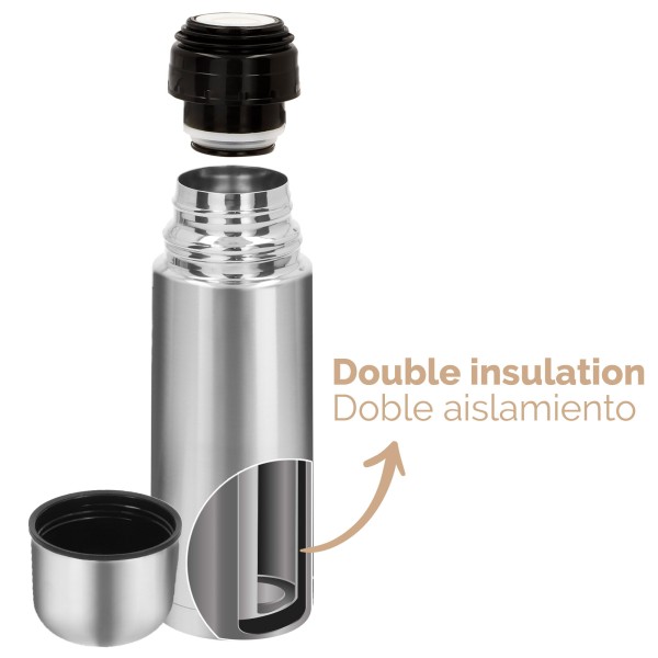 Garrafa térmica Aktive 350 ml em aço inoxidável com copo | Distria