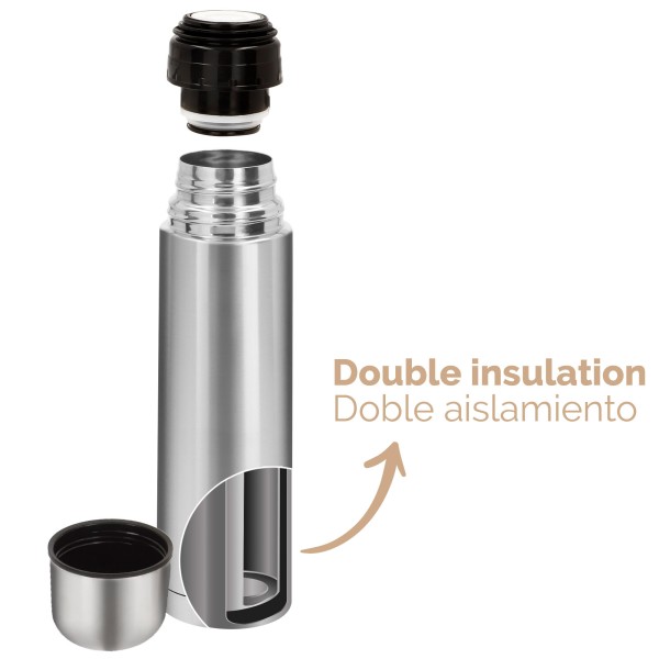 Garrafa térmica Aktive 750 ml em aço inoxidável com copo | Distria