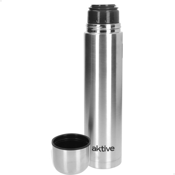 Garrafa térmica Aktive 1 L em aço inoxidável com copo | Distria