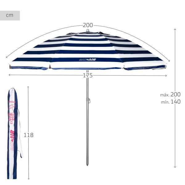 Guarda-sol de 220 cm-Guarda-sóis | Distria