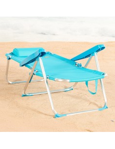 Cadeira de praia dobrável azul 5 posições Aktive | Distria 2