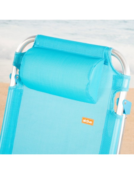 Cadeira de praia dobrável azul 5 posições Aktive | Distria