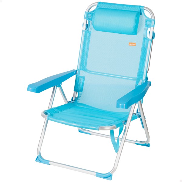 Cadeira de praia dobrável azul 5 posições Aktive | Distria