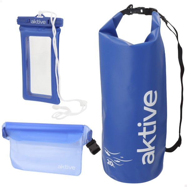 Mochila impermeável Aktive Sacola 20L+pochete+porta-celular | Distria