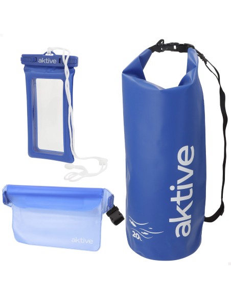 Mochila impermeável Aktive Sacola 20L+pochete+porta-celular | Distria