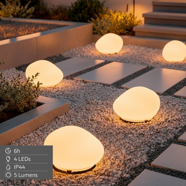Meta title: Lâmpada solar LED, pedra de vidro translúcida | Distria