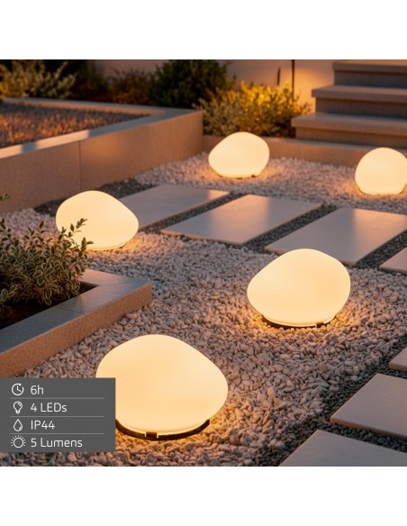 Meta title: Lâmpada solar LED, pedra de vidro translúcida | Distria