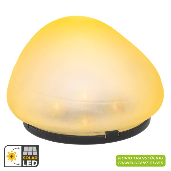 Meta title: Lâmpada solar LED, pedra de vidro translúcida | Distria