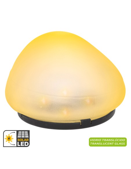 Meta title: Lâmpada solar LED, pedra de vidro translúcida | Distria