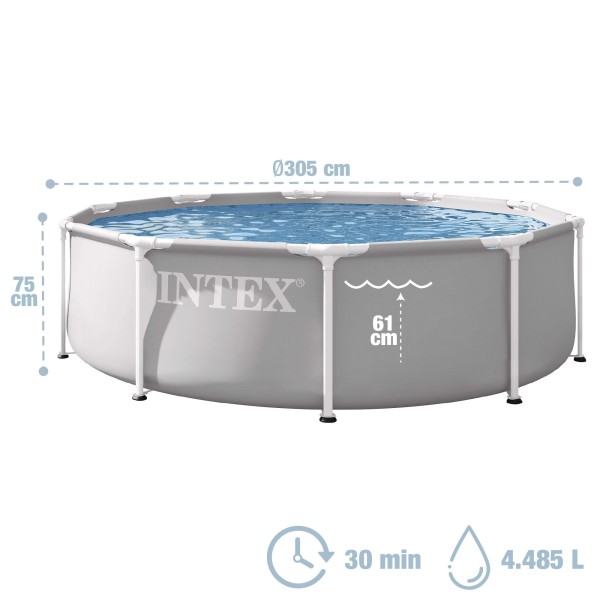 Piscina removível INTEX Moldura Prisma Ø305x76 cm | Distria
