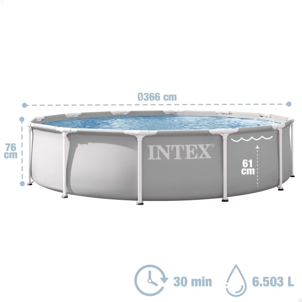 Piscina desmontável INTEX Moldura Prisma Ø366x76 cm | Distria