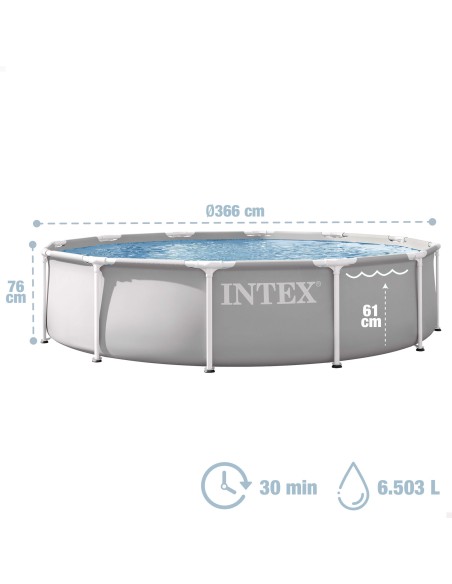 Piscina desmontável INTEX Moldura Prisma Ø366x76 cm | Distria