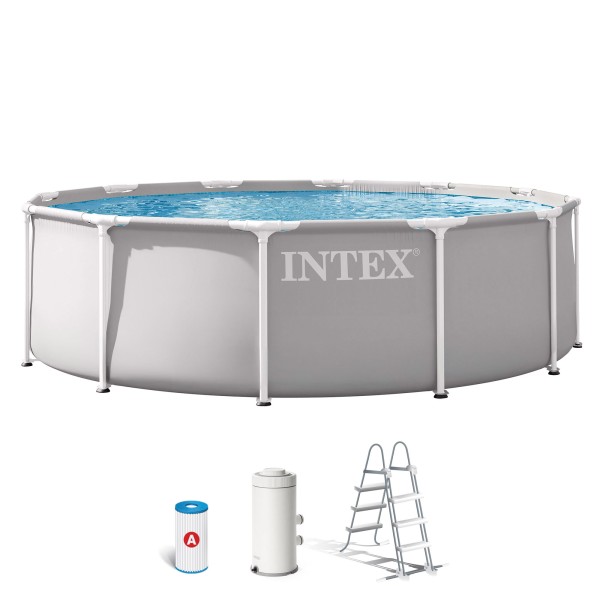 Piscina desmontável INTEX Prism Frame Ø366x99 cm sistema de filtragem | Distria