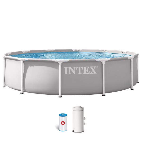 Piscina desmontável INTEX Prism Frame Ø366x76 cm sistema de filtragem | Distria