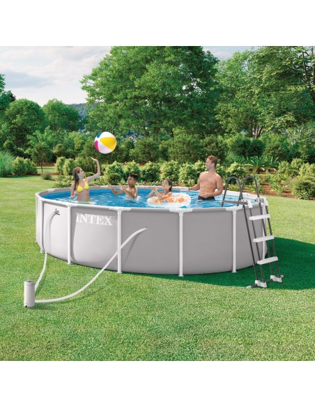 Piscina desmontável INTEX Prism Frame Ø457x107 cm sistema de filtragem | Distria
