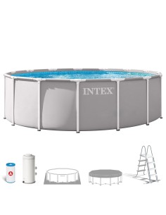 Piscina desmontável INTEX Prism Frame Ø457x122 cm sistema de filtragem | Distria