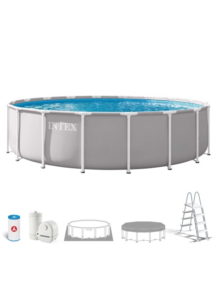Piscina desmontável INTEX Prisma Frame Ø549x122 cm sistema de filtragem | Distria