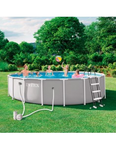 Piscina desmontável INTEX Prisma Frame Ø549x122 cm sistema de filtragem | Distria 2