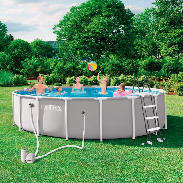 Piscina desmontável INTEX Prisma Frame Ø549x122 cm sistema de filtragem | Distria