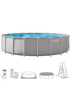 Piscina desmontável INTEX Prism Frame Ø610x132 cm sistema de filtragem | Distria
