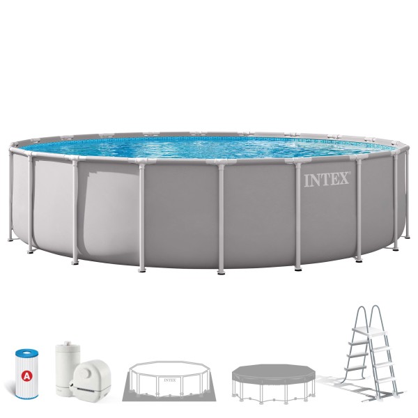 Piscina desmontável INTEX Prism Frame Ø610x132 cm sistema de filtragem | Distria