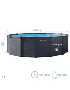 Piscina amovível INTEX Sistema de filtragem Ø478x124 cm | Distria
