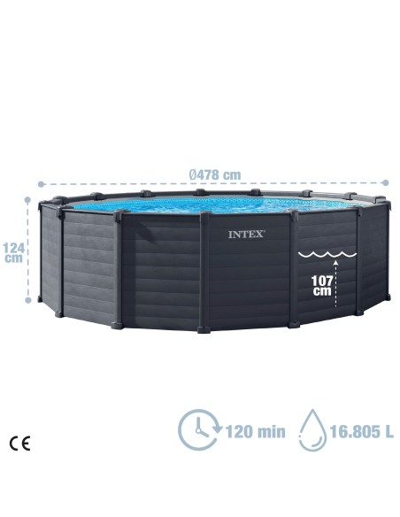 Piscina amovível INTEX Sistema de filtragem Ø478x124 cm | Distria