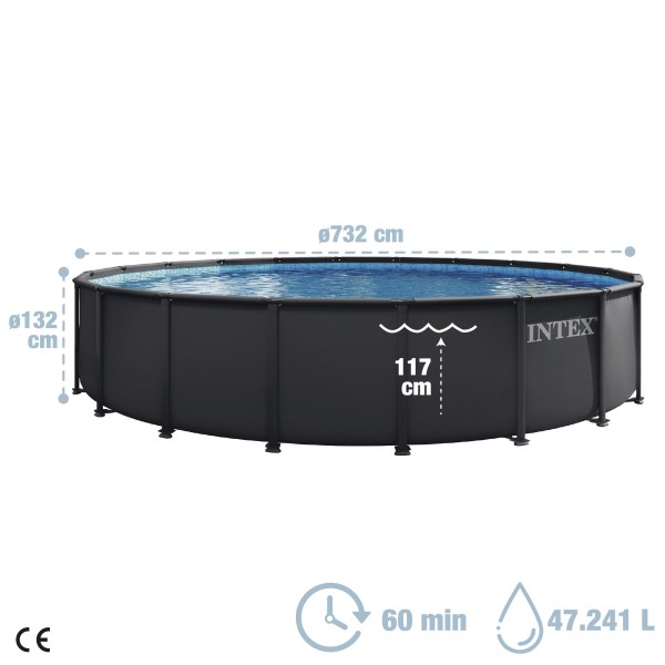 Piscina amovível INTEX Sistema de filtragem Ø732x132 cm | Distria