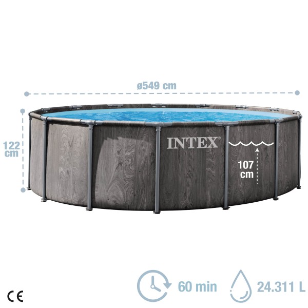 Piscina desmontável INTEX Sistema de filtragem Ø549x122 cm | Distria