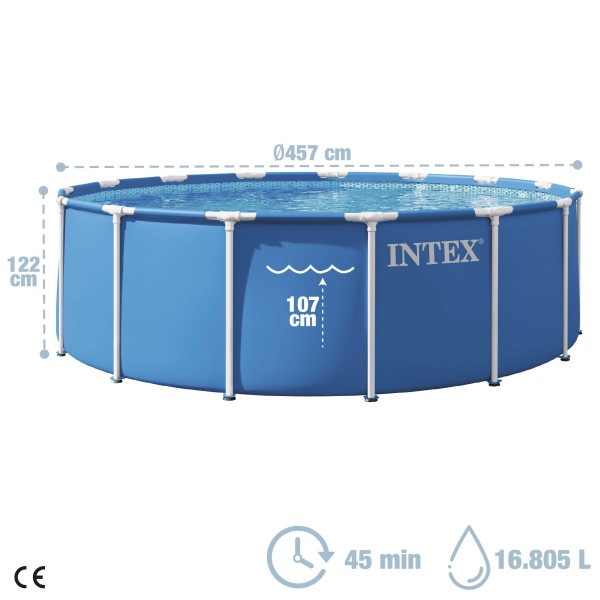 Piscina amovível INTEX Sistema de filtragem Ø457x122 cm | Distria