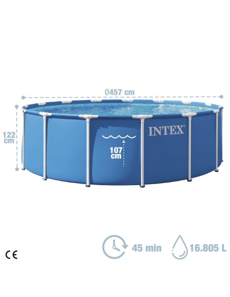 Piscina amovível INTEX Sistema de filtragem Ø457x122 cm | Distria