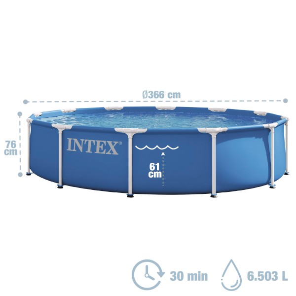Piscina amovível redonda 366x76 cm Metal Frame | Distria