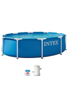 Piscina desmontável redonda 305x76 cm INTEX sistema de filtragem | Distria