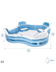 Piscina insuflável Intex com assentos e pousa-copos | Distria.com
