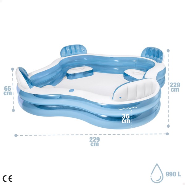 Piscina insuflável Intex com assentos e pousa-copos | Distria.com