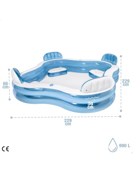 Piscina insuflável Intex com assentos e pousa-copos | Distria.com