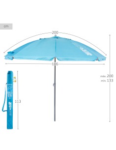 Guarda-sol grande Ø200 cm azul | Distria