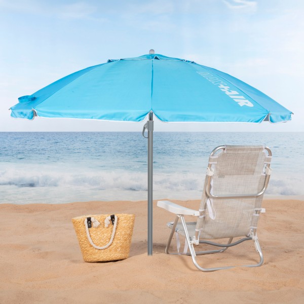 Guarda-sol grande Ø200 cm azul | Distria