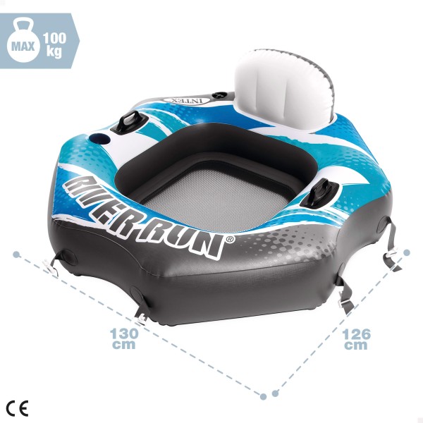 Cadeira de braços insuflável River Run INTEX 130x126 cm | Distria