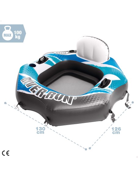 Cadeira de braços insuflável River Run INTEX 130x126 cm | Distria